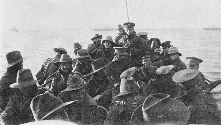 Intimacy: Soldiers arriving at Anzac Cove,  April 25, 1915.  Photo: Courtesy of Australian War Memorial
