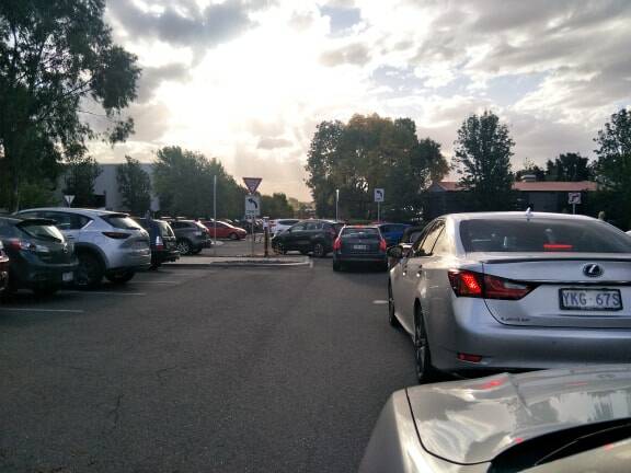 The line of traffic exiting the carpark at The Forage in Fyshwick. Photo: Supplied