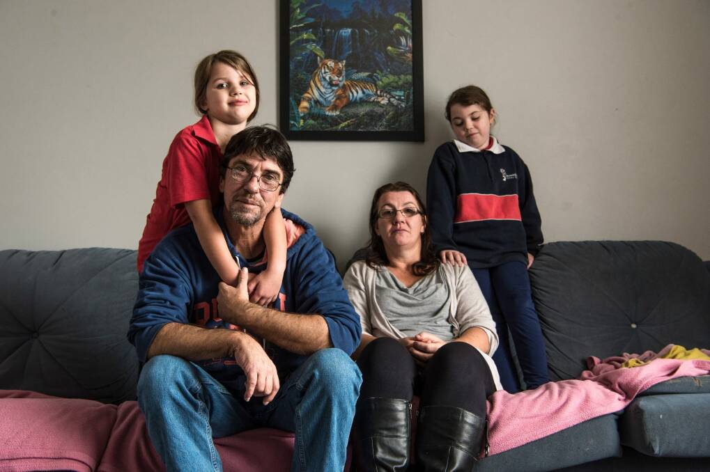 Q&A questioner Duncan Storrar with his daughters Jakalah-Rose and Indica and his wife Cindy-Lee.  Photo: Justin McManus
