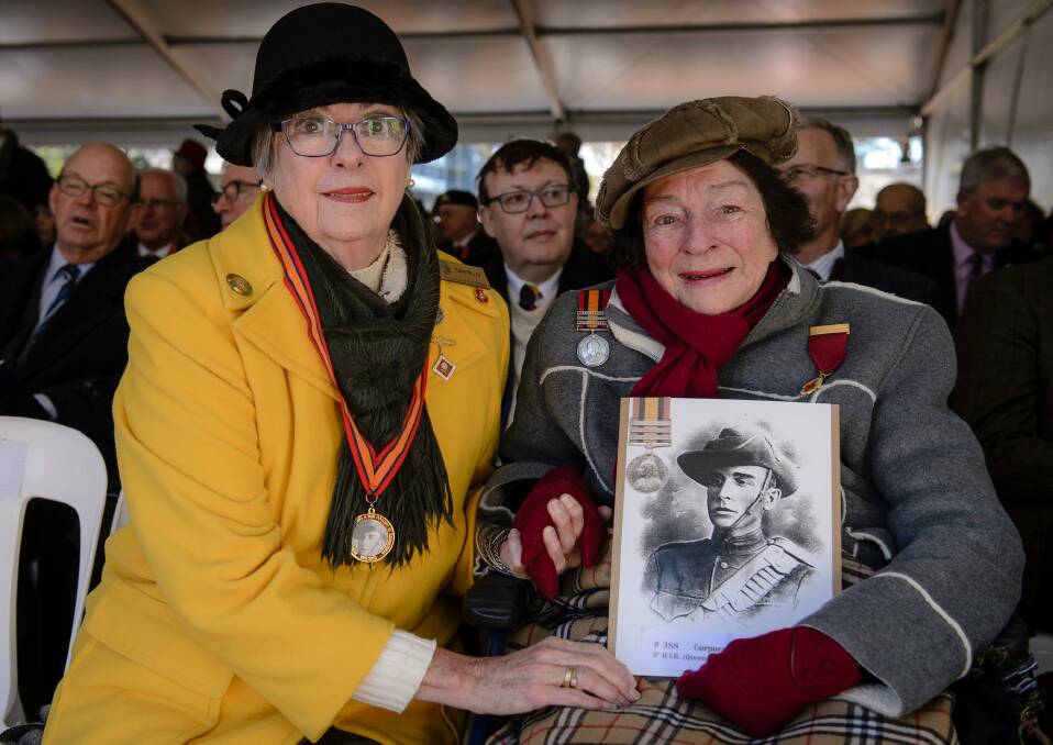 Diane Melloy and Valma Hunter remember Boer war veteran Corporal Joseph Lock. Photo: Sitthixay Ditthavong