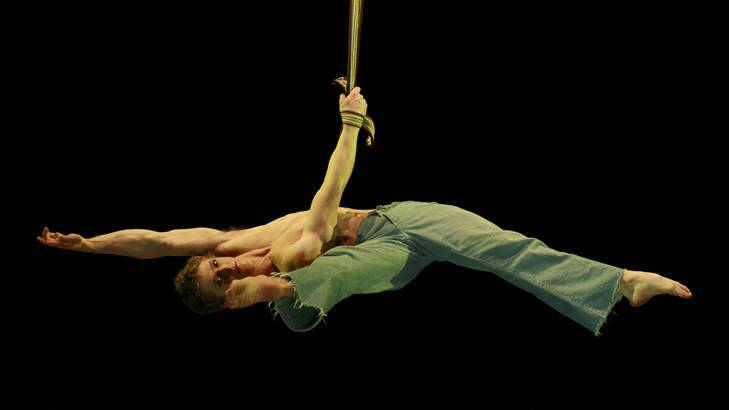 TOUGH MOVES: Lewie West, who performs with Brisbane-based circus Circa, has won a contest in Paris. He specialises in performing feats of strength and contortion. Photo: Duke Dinh