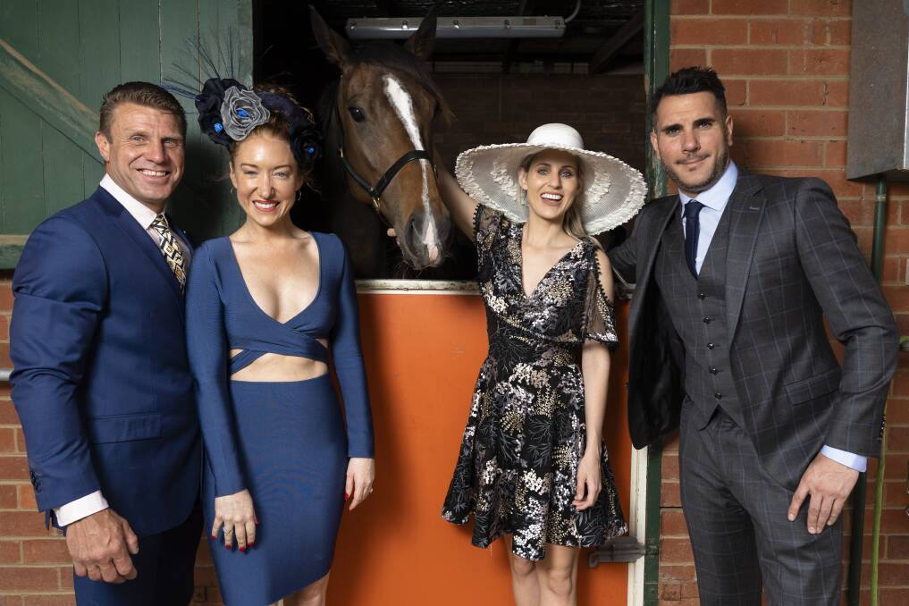 Fashions on the Field judges Lee Campbell, Kristen Henry, Bethany Larsen and Nick Risteski will cast a critical eye over the best-dressed at Thoroughbred Park on Tuesday. Photo: Lawrence Atkin