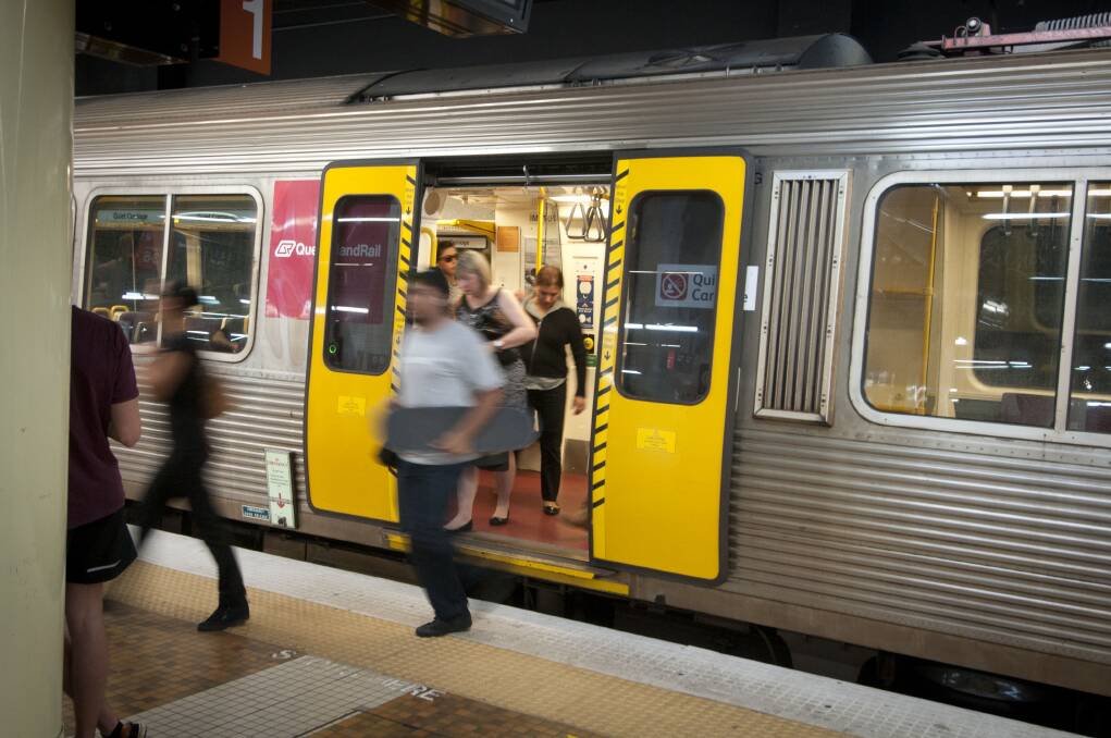 Passengers are being offloaded on Brisbane trains.  Photo: Robert Shakespeare