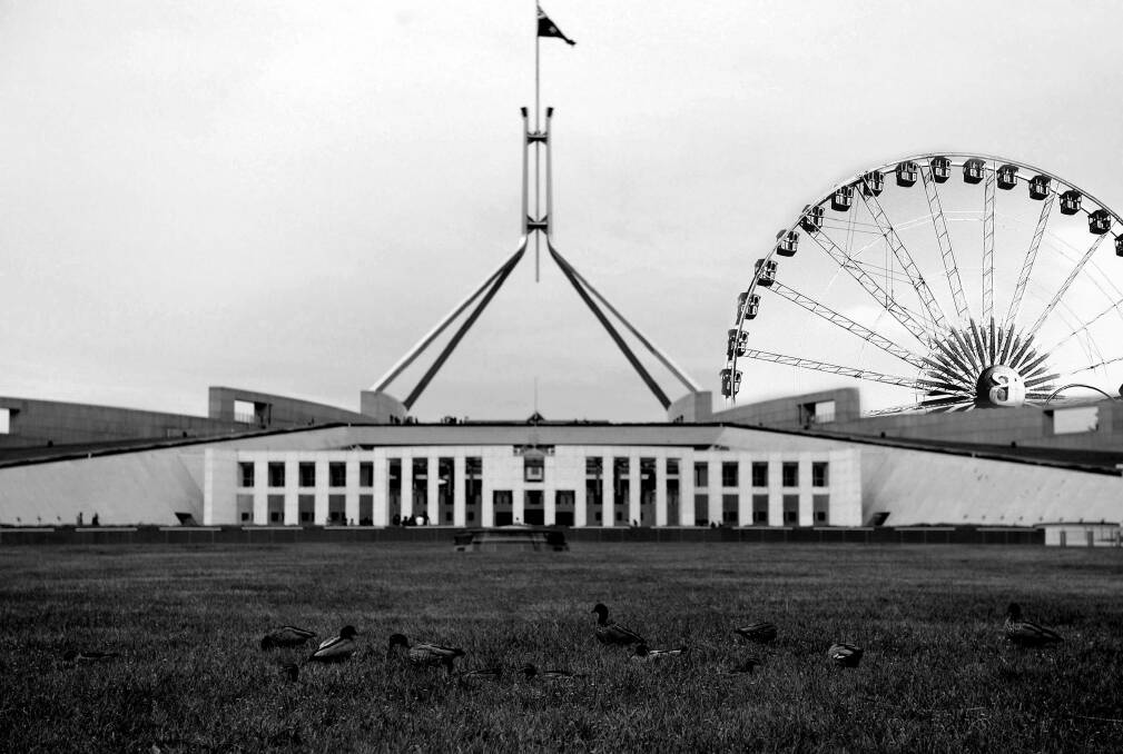 Canberra's skyline enhanced by its Ferris wheel.  Photo: Picture digitally altered  by Karleen Minney.