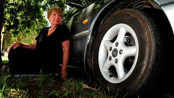 Narrabundah resident Diana Evans is one of many residents in Narrabundah and Griffith to have had her tyres slashed. Photo: Karleen Minney