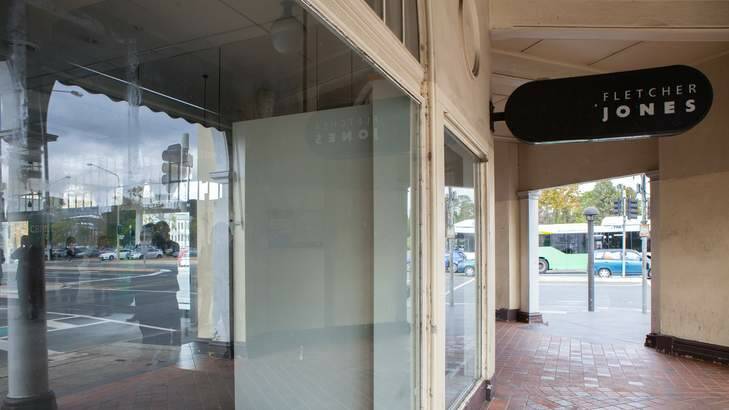 The former Fletcher Jones shop in the Sydney Building, Northbourne Avenue, Civic. Photo: Katherine Griffiths