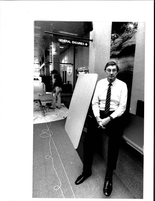 ACT City Manager John Turner in 1988 in his then new digs in the North Building on London Circuit Photo: Andrew Campbell