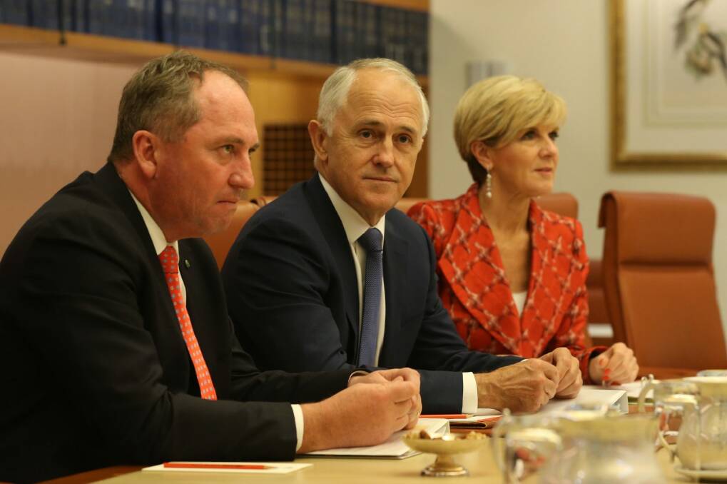 Prime Minister Malcolm Turnbull with Deputy Prime Minister Barnaby Joyce in February. Photo: Andrew Meares