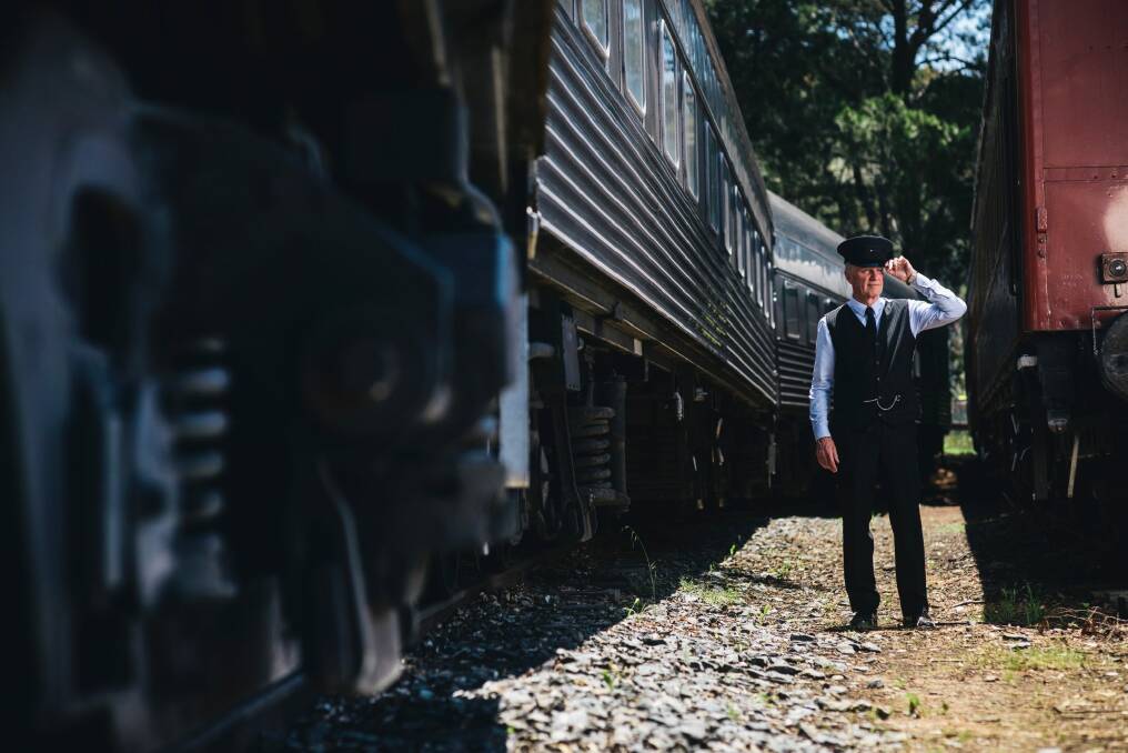 The Canberra Railway Museum's Garry Reynolds with some of the carriages on site. The museum has recently gone into liquidation. Photo: Rohan Thomson
