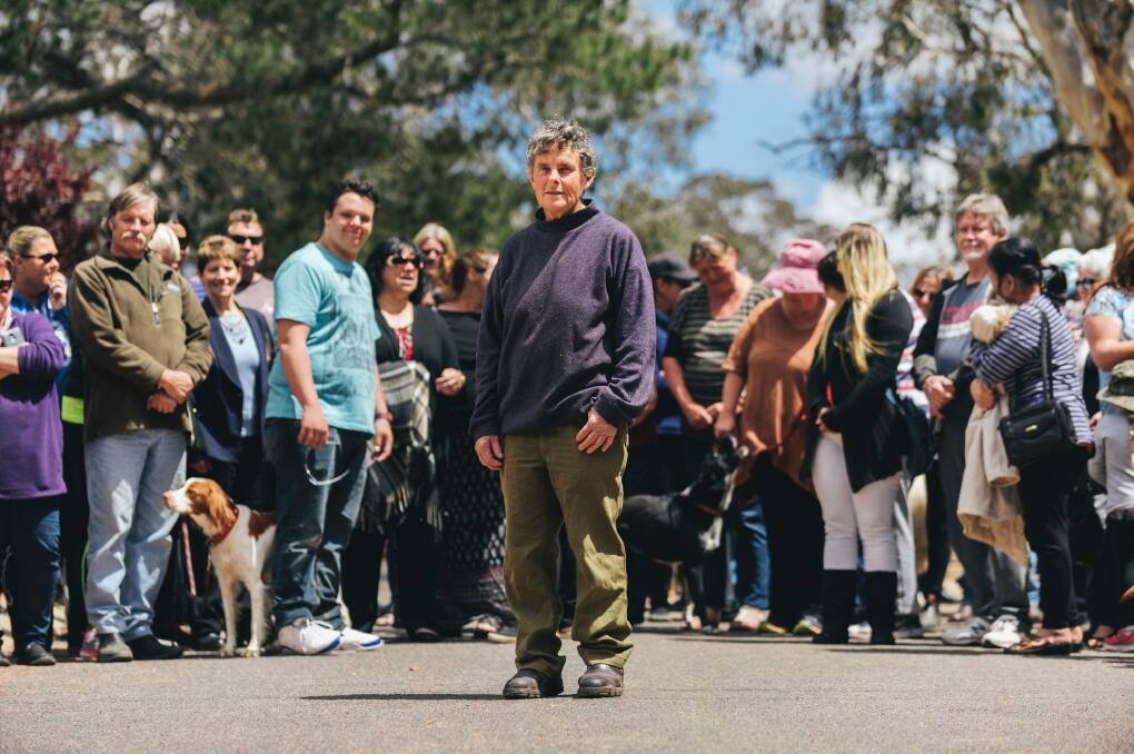 A demonstration of support for Hall based veterinarian Jan Spate who has been suspended by the vet board. Photo: Rohan Thomson