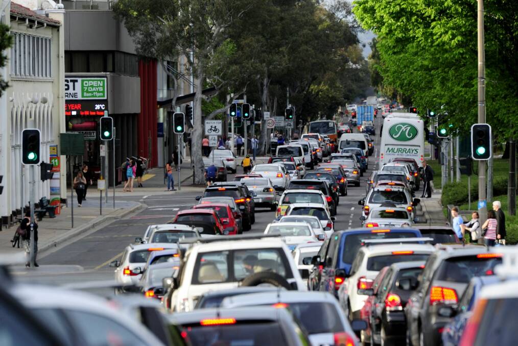 Options for improvement: traffic on Canberra's Northbourne Avenue.  Photo: Melissa Adams 