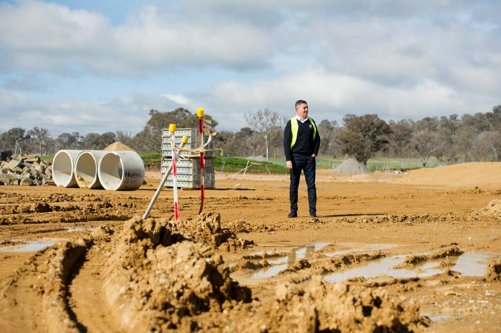 Managing director of Canberra Contractors Paul Macor  at the Throsby residential subdivision. Photo: Jay Cronan