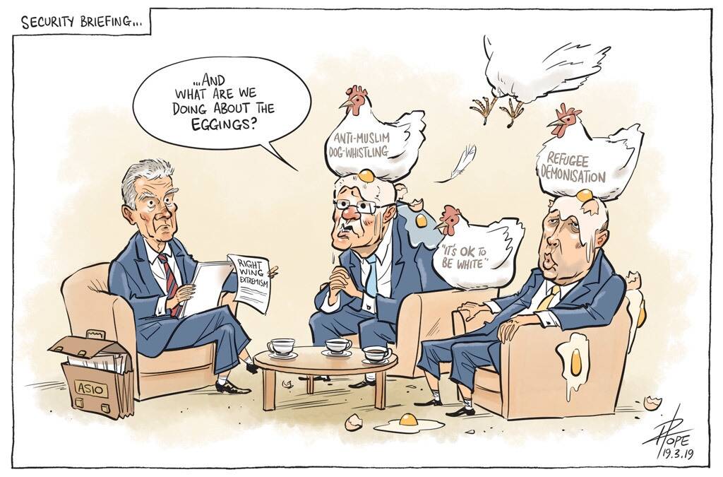 The Canberra Times editorial cartoon for Tuesday, March 19, 2019. Photo: David Pope