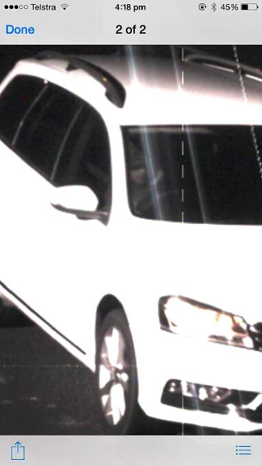 The white Volkswagen Passat captured speeding after being stolen. Photo: supplied