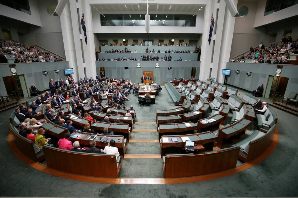 The House of Representatives' near-unanimous vote to legalise same-sex marriage. Photo: Alex Ellinghausen