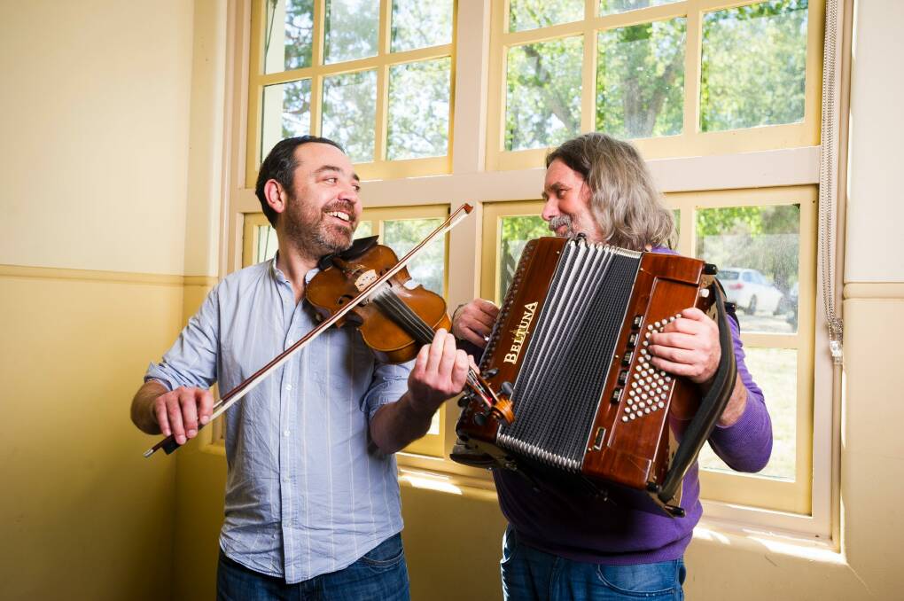 Paul Sartin and Paul Hutchinson of Belshazzer's Feast will perform at the National Folk Festival.  Photo: Dion Georgopoulos