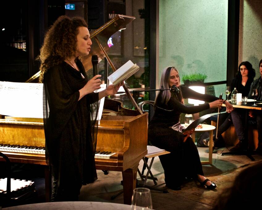 Russian Muse: Sonya Lifschitz (pianist), left and saw player Christine Johnston. Photo: William Hall