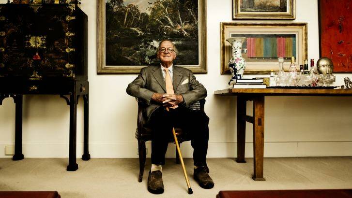 The founding chairman of the National Gallery of Australia, L. Gordon Darling, AC, in his St Kilda Road home in Melbourne in 2012.  Photo: Nic Walker