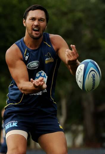 Jordan Ropana training with the Brumbies earlier this year. Photo: Colleen Petch