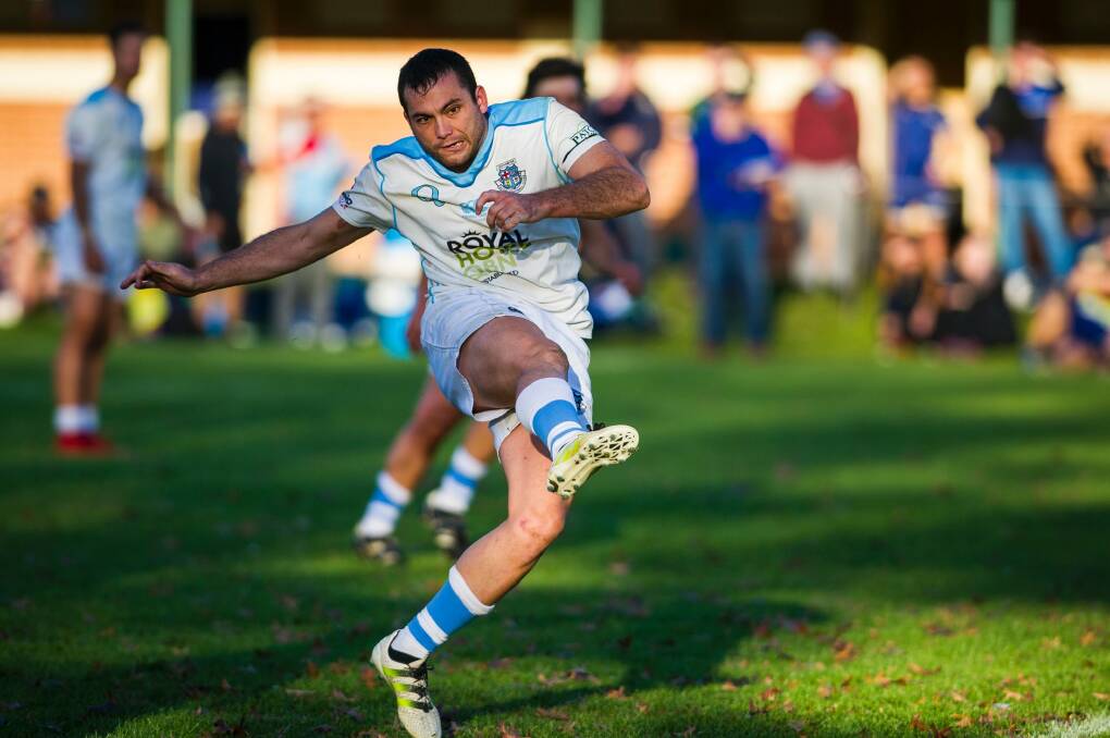  Danny Matthews playing for the Queanbeyan Whites. Photo: Dion Georgopoulos
