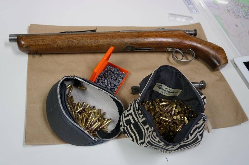 A sawn-off bolt action rifle and ammunition were recovered from a stolen Toyota Prada outside a home in Amaroo on Wednesday night. The car was stolen from Ngunnawal on August 10. Photo: ACT Policing