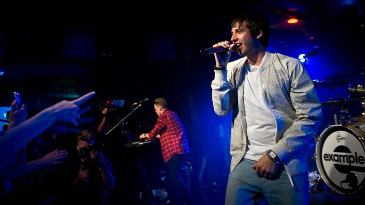 Elliot Gleave of 'Example' performs live during the the adidas 'All In' gig at Scala in London. Photo: Ian Gavan