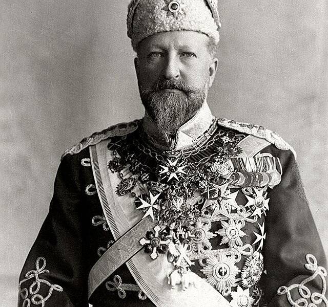 Bemedalled King Frederick I of Bulgaria.