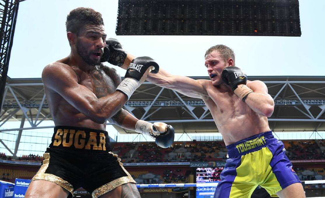 Canberra boxer Dave Toussaint defeated Shane Mosley Jr. Photo: AAP  