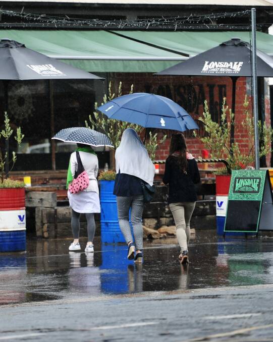 Canberrans should keep their raincoats handy for the rest of the week, particularly on Wednesday when they could see up to 30 millimetres of rain. Photo: Melissa Adams