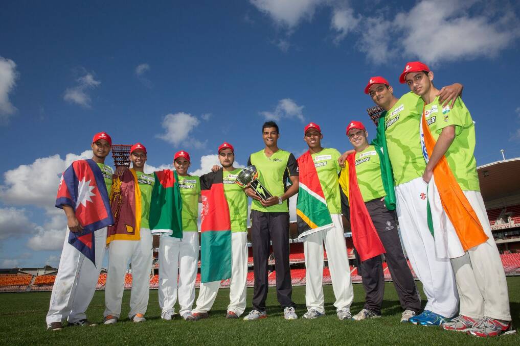 Players from various nations at the launch of the Thunder Nation Cup. Photo: Getty Images