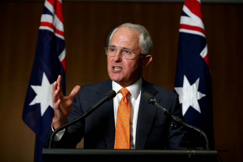 Prime Minister Malcolm Turnbull addresses the media to announce a July 2 election. Photo: Alex Ellinghausen