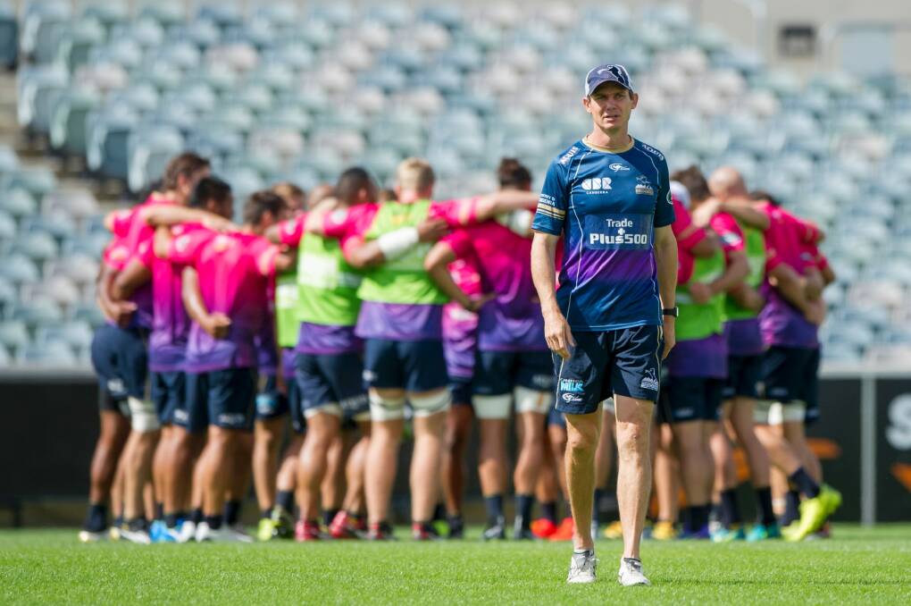 Brumbies coach Stephen Larkham has called on officials to keep the club in Canberra. Photo: Jay Cronan