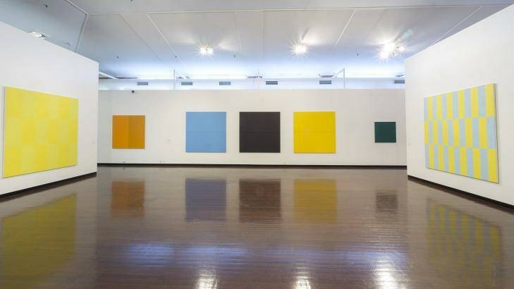 An installation view of David Serisier's <i>Colour real and imagined</i> at the ANU Drill Hall Gallery. Photo: Rob Little