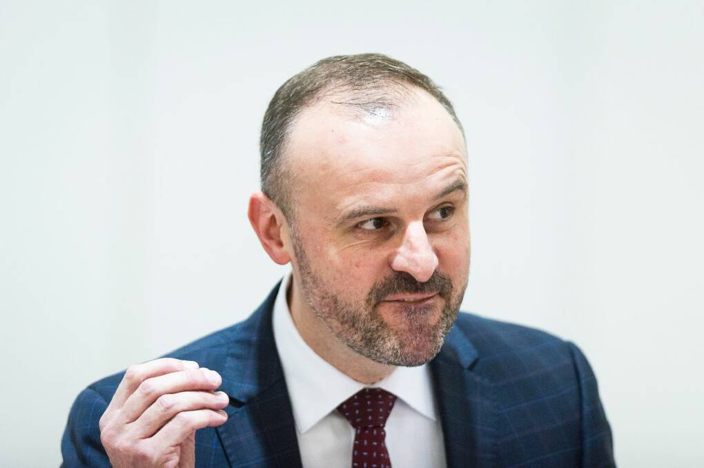 Andrew Barr hasn't said why the government has demanded that CHC pay back the loan. Photo: Dion Georgopoulos