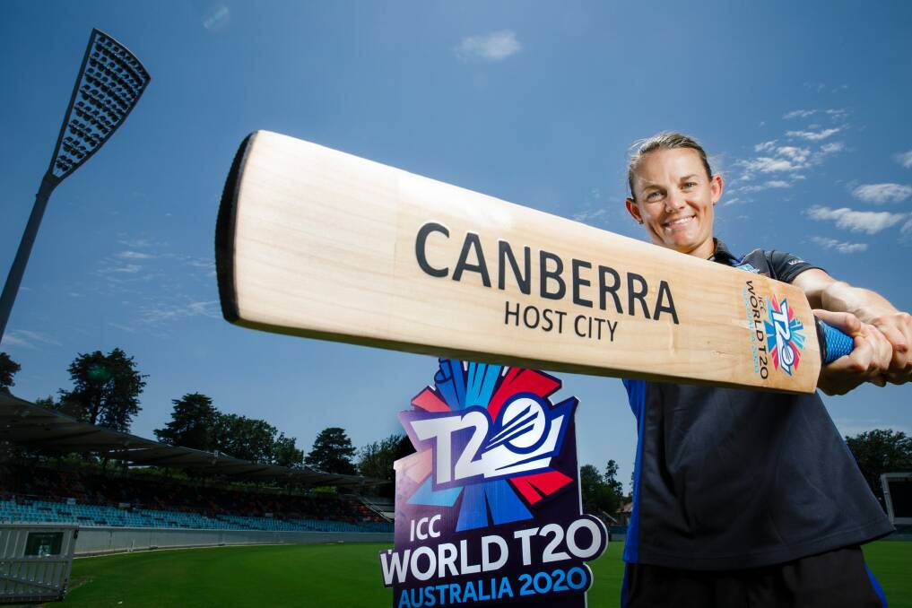 Cricketer Erin Osborne at the announcement of Canberra being a host city of the 2020 Twenty20 World Cup. Photo: Sitthixay Ditthavong