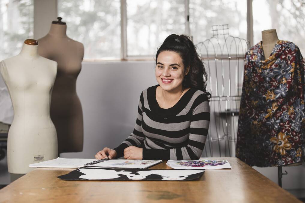 Farishta Arzoo is a former refugee. She moved to Australia in 2015 and is now studying fashion design with the help of Canberra Refugee Support. Photo: Jamila Toderas