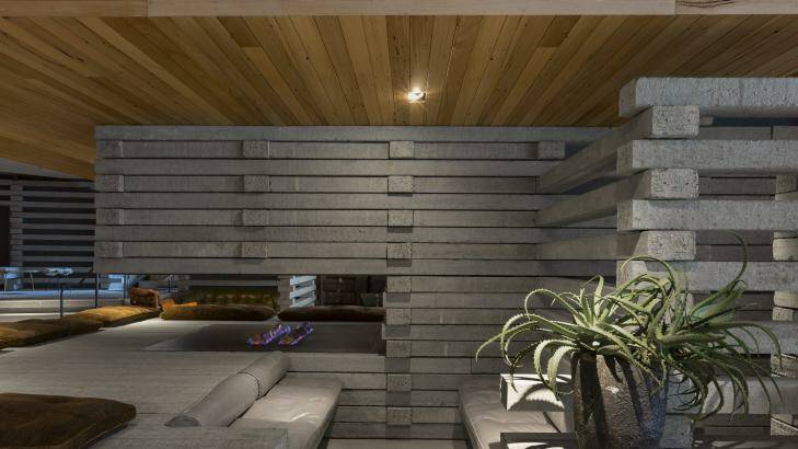 The fireplace in the lobby at Hotel Hotel in NewActon.  Photo: Ross Honeysett