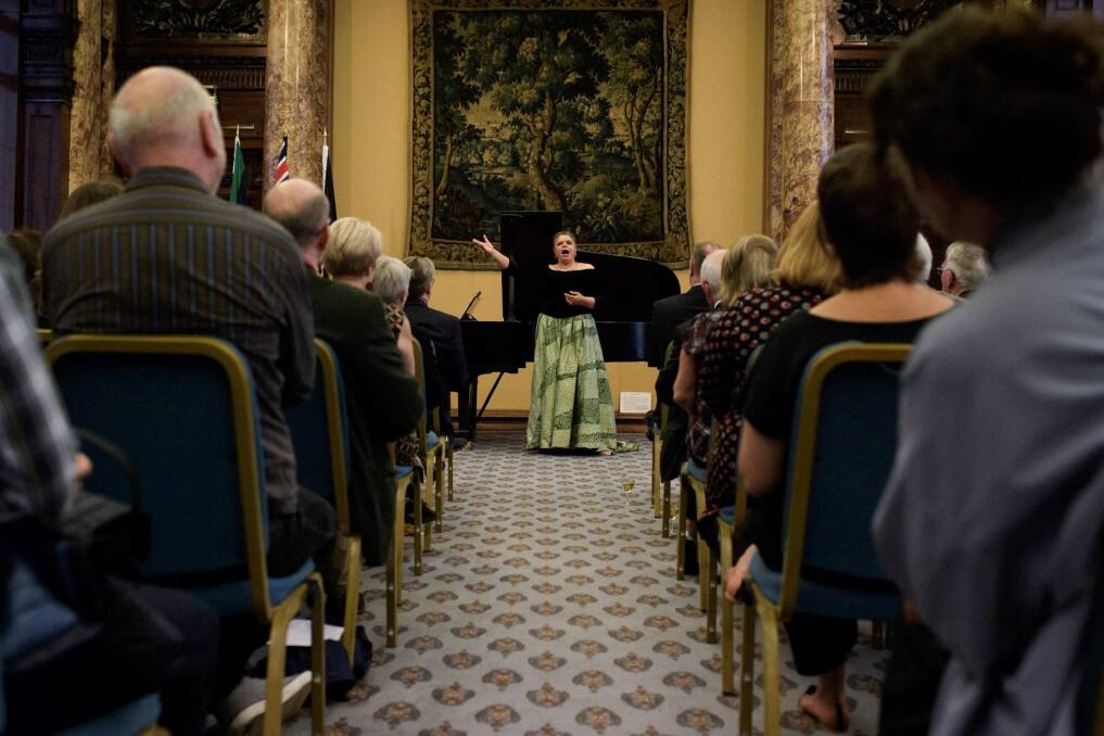 Soprano Deborah Cheetham performs at Australia House in London Photo: Lorenzo Ali