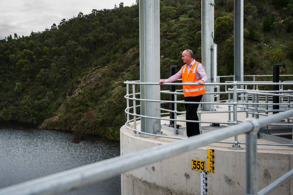 Looking out over ACTEW's Cotter Dam, which will soon be under the control of a new managing director.  Photo: Rohan Thomson
