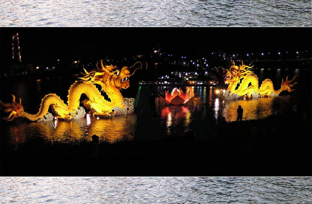 Wellspring's mighty dragons on a Vietnamese river. Photo: Jennifer Jones