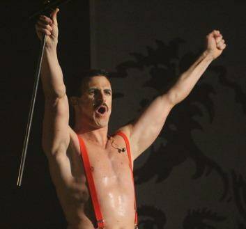 Giles Taylor, playing the role of Freddie Mercury in the touring production of Queen: It's a Kinda Magic. Photo: Supplied
