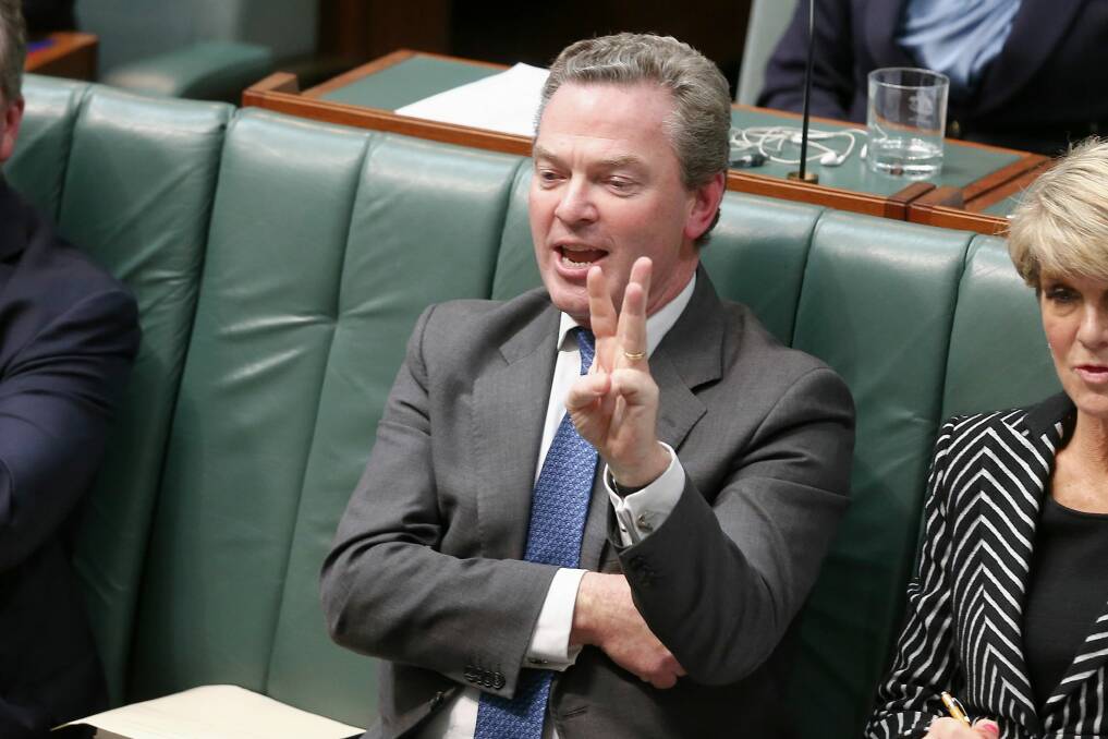 Christopher Pyne has emphasised the vocational slant of tertiary education. Photo: Alex Ellinghausen