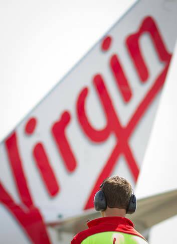 The tail of a Virgin plane Photo: bloomberg
