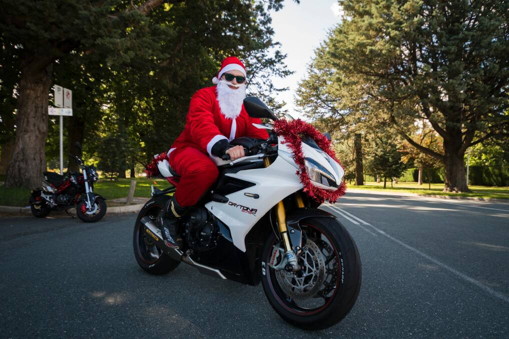 Jack McTackett was one of the hundreds of motorcyclists who took part in the Toy Run. Photo: Dion Georgopoulos