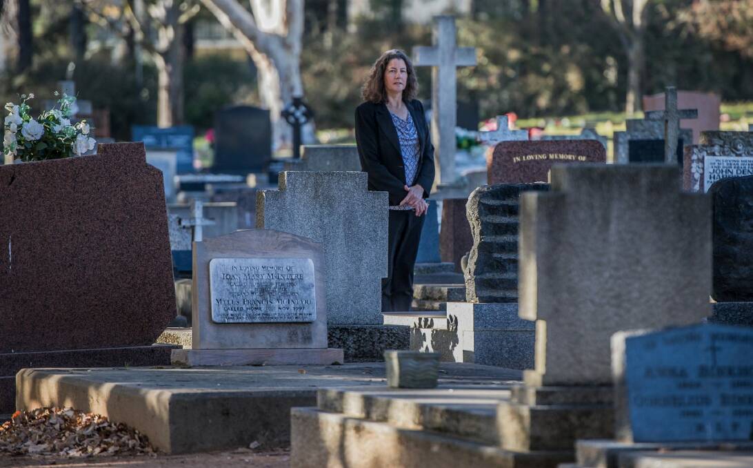Woden Valley Community Council president Fiona Carrick was worried about Woden Valley Cemetery's plan to expand the cemetery into public parks. The expansion was later dumped due to stage two of light rail.  Photo: Karleen Minney