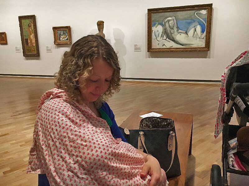 Christie Rea was told to ''cover-up'' as she breastfed her baby daughter at the National Gallery of Australia. Photo: supplied