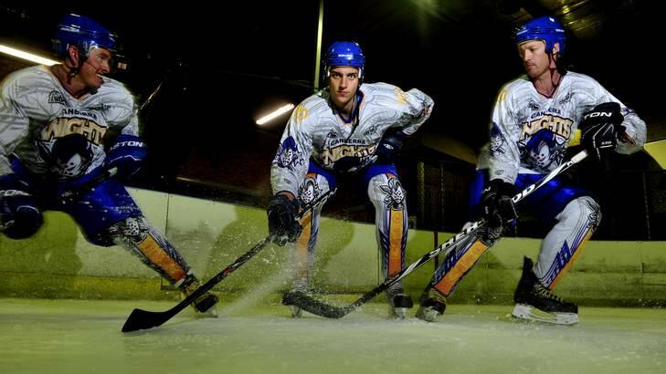 Canberra Knights players, Jordie Gavin, Maxime Suzzarini from France and Mark Rummukainen in April 2013. Photo: Melissa Adams