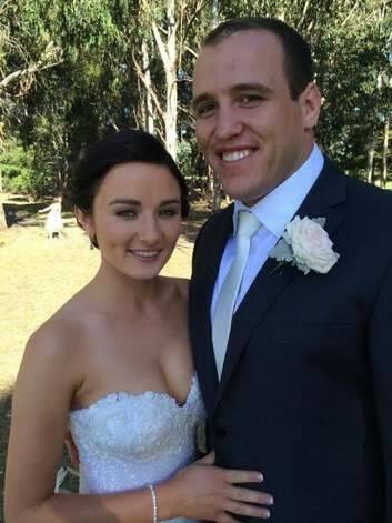 Ben Alexander of the Wallabies and Jen Elliot got married on Saturday at the Royal Canberra Golf Club. Photo: actchris.dutton
