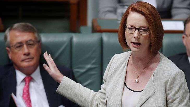 Stepping up its attack: The Gillard government will use the rise in the pension to argue that under Tony Abbott, Australians will experience a higher cost of living. Photo: Alex Ellinghausen