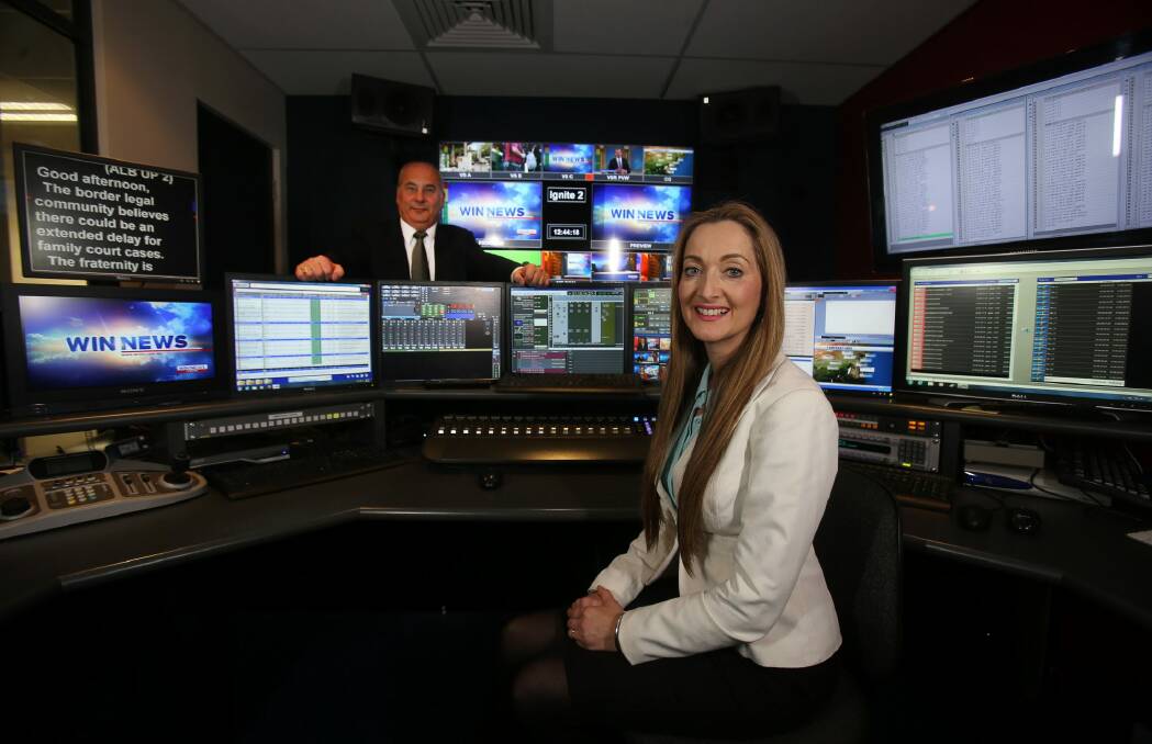 Ten news executive news director John Choueifate and director of news at WIN Stella Lauri in the WIN Television studios in Wollongong earlier this year. Photo: Robert Peet